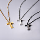 T Initial Necklace | Letter Pendant - Simple