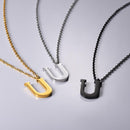 U Initial Necklace | Letter Pendant - Simple