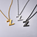 Z Initial Necklace | Letter Pendant - Simple