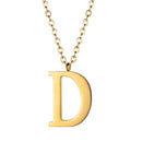 Gold Initial Necklace for Men - Stainless Steel
