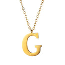 Gold Initial Necklace for Men - Stainless Steel