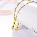 Gold Initial Necklace for Men - Stainless Steel