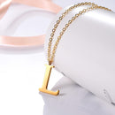 Gold Initial Necklace for Men - Stainless Steel