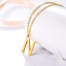 Gold Initial Necklace for Men - Stainless Steel