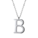 B Initial Necklace Silver - Letter Pendant
