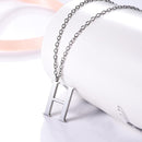 H Initial Necklace Silver - Letter Pendant