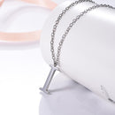 I Initial Necklace Silver - Letter Pendant