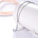 J Initial Necklace Silver - Letter Pendant