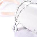 K Initial Necklace Silver - Letter Pendant