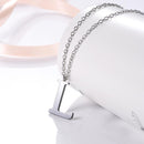 L Initial Necklace Silver - Letter Pendant