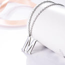 M Initial Necklace Silver - Letter Pendant