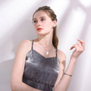 Initial Necklace | Square Letter Pendant - Silver