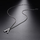 Mens Initial Letter Pendant Necklace