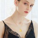 Initial Necklace | Gold Disc Letter Pendant for Women