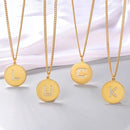 Initial Necklace | Gold Disc Letter Pendant for Women