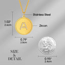 Initial Necklace | Gold Disc Letter Pendant for Women