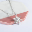 Jewish Magen David Necklace with CZ