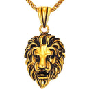Lion Necklace Gold Stainless Steel