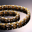 Mens Byzantine Chain Necklace - Gold / Silver