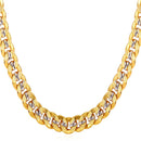 Mens Curb Chain 18K Gold Silver Stainless Steel