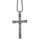 Mens Cross Pendant Silver Stainless Steel