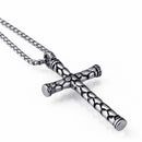 Mens Cross Chain Silver Stainless Steel