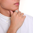 Mens Cross Ring Sideways | Stainless Steel - Silver, Gold, Black