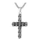 Mens Cross Skull Necklace Silver