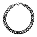 Mens Cuban Link Bracelet - 6 mm - Black