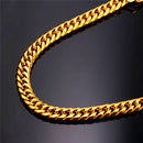 Mens Cuban Link Chain Necklace Gold - 9 mm, Thick