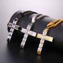 Mens Cubic Zirconia Cross Necklace