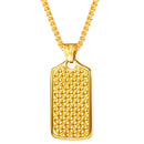 Men's Dog Tag Necklace Gold Stainless Steel