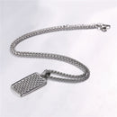 Men's Dog Tag Necklace Pendant Stainless Steel