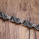 Mens Dragon Bracelet Silver Stainless Steel
