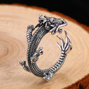 Mens Dragon Ring Sterling Silver Resizable