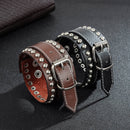 Mens Leather Cuff Bracelet Studded