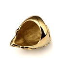 Mens Lion Ring Stainless Steel Gold