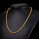 Mens Rope Chain - 3mm - Gold