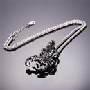 Mens Scorpion Necklace Silver Pendant