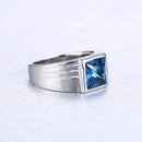 Men's Square Blue Stone Ring