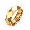 Mens Faceted Tungsten Carbide Ring - Gold