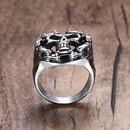 Motorcycle Chain Skull Ring for Men - Stainless Steel