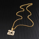 Iced Out Number 23 Necklace Basketball Chain Gold