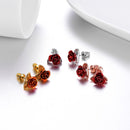 Red Rose Stud Earrings for Women