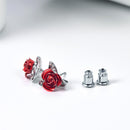 Red Rose Stud Earrings for Women
