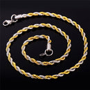 Rope Chain - 5mm | Two Tone Silver Gold Chain