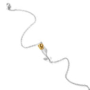 Sterling Silver Rose Anklet for Women