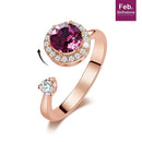 February Birthstone Ring w/ Swarovski - Adjustable