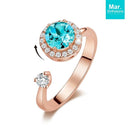March Birthstone Ring w/ Swarovski - Adjustable