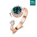 May Birthstone Ring w/ Swarovski - Adjustable